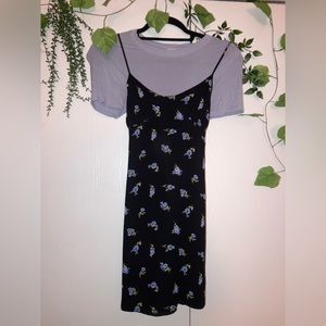 Garage Tee & dress BUNDLE baby blue floral & black